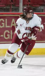 Sophomore Meghan Fardelmann tallied two goals in the second period to lift the Eagles past Northeastern, 4-1.