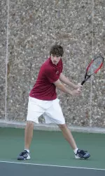 Jason Sechrist earned a singles win against BU