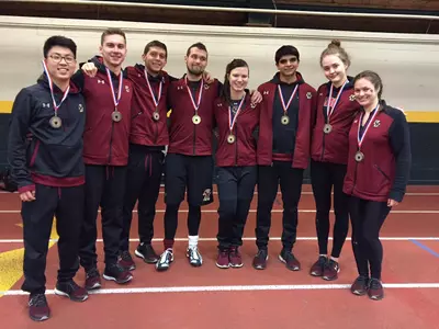 From left to right, Eliot Kim, Zach Hammer, Cam Mayer, Ethan Grab, Ceara Sweeney, Rahul Tasker, Laura Donovan, Gaby Chau