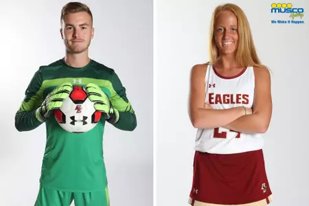 Christian Garner and Margo Carlin pose as Eagles of the Week.