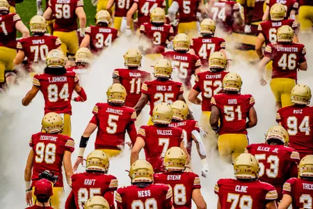 The team runs out of the tunnel prior to the game vs. Georgia Tech
