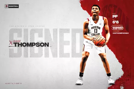 Gianni Thompson signed his NLI to attend Boston College