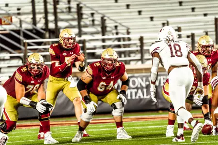Phil Jurkovec takes a snap in the shotgun vs. Texas State