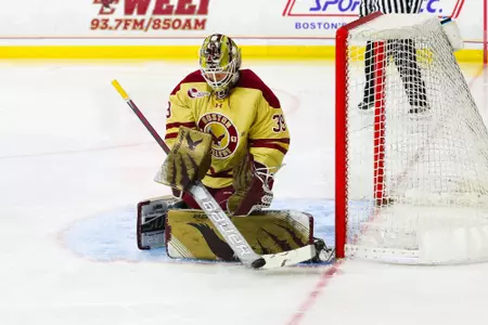 Abbey Levy makes a save at the post.