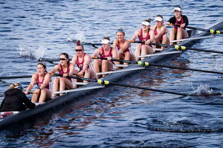 The Eagles V8 in action on the Charles River.