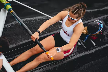 BC rowing competes on the Charles River.