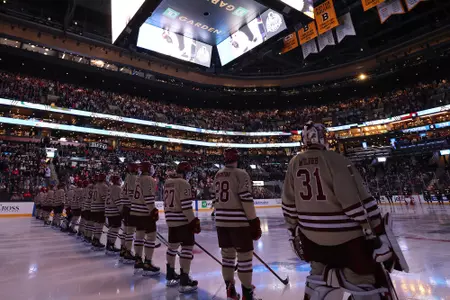 MIH during the anthem at the 69th Beanpot