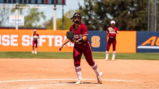 Pitcher Abby Dunning in the circle for BC during game against Syracuse