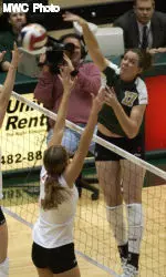 Downs recorded a match-high 8 blocks.