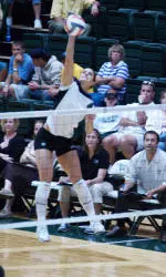 Tess Rogers tallied a season-high 21 kills and hit .293 in the win.