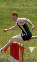 Justin Hazzard won both the 110 and 400 hurdles with regional qualifying times.