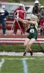Stacey Poulos ranks among the league leaders in the hammer throw.