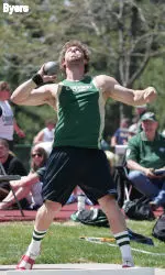 Matt McKinney threw a season best in the discus to finish third.