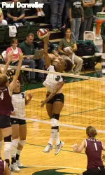 Barnes led the Rams with 11 kills.