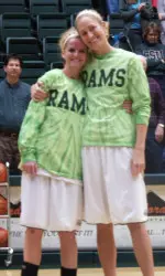 Seniors Sara Hunter and Kelly Rae Finley