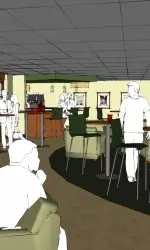 Concept drawing of RAAA Lounge