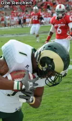 Lou Greenwood showed tremendous concentration to haul in a 27-yard pass in the second quarter Saturday, tiptoeing the sideline to set up Crockett Gillmore's TD reception one play later.