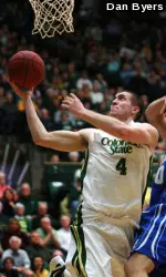 Junior Pierce Hornung scored a career-high 23 points to go along with 17 rebounds Saturday night