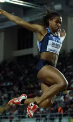 Former Colorado State All-American Janay DeLoach advanced to the Olympic finals Tuesday in the long jump after recording a jump of 6.81 meters. She will seek a medal Wednesday at 1 p.m. MDT.