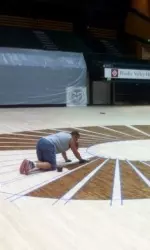 Moby Arena's playing court is undergoing a major facelift, the first of its kind since 2006.