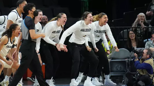 CU's bench celebrates in win over Oregon State