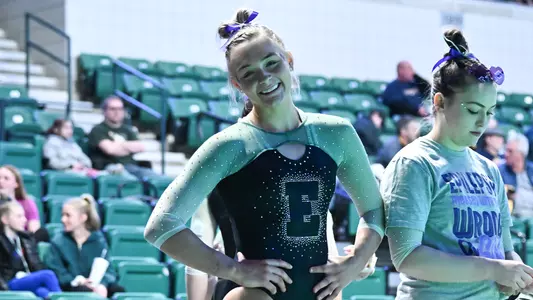 Katie Butler smiling for the camera against Kent State 