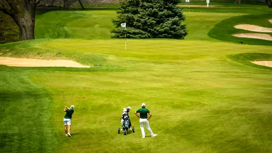 Day 1 action shot at MAC Championships Women's Golf