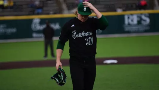 Landon Mueller walking back to the dugout at Vanderbilt, Feb. 18, 2026