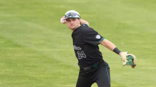 Tristan Crane throws the baseball to first base at Michigan State, May 12, 2026