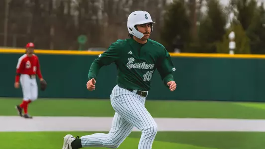 Devan Zirwas runs to home plate in a 7-6 win against Youngstown State at Oestrike Stadium, March 24, 2026