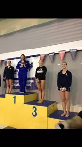 Jerzyk on the podium at the BIG EAST Championships.