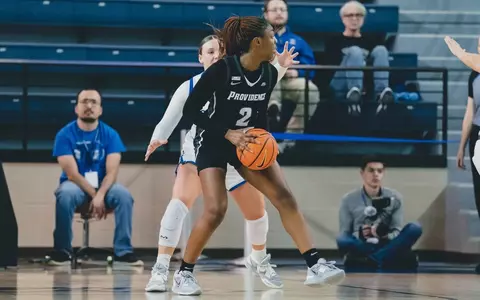 Grace Efosa gets to the hoop against Creighton
