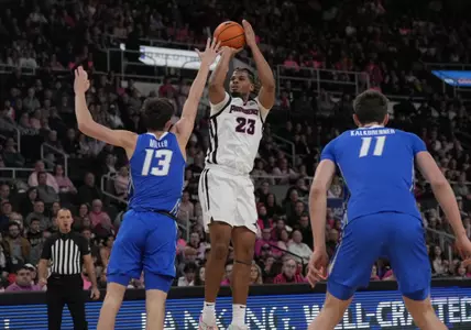 Bryce Hopkins - Men's Basketball Pink Out vs. Creighton at the AMP. 