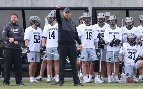 Bobby Benson - Men's Lacrosse head coach against Holy Cross