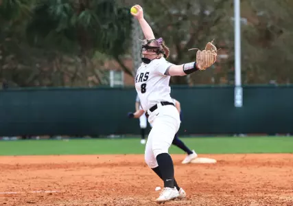 Tori Grifone pitching in softball game