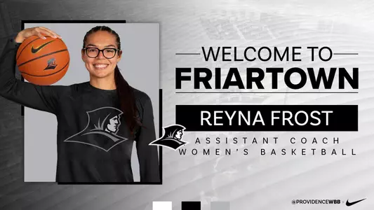 Reyna Frost Graphic announce her hire as assistant coach for women's basketball program