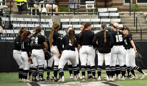 Softball Huddle before game at Glay Field