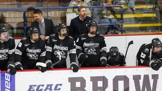 MIH - Nate Leaman on the bench at Brown