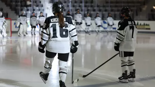Women's ice hockey player Reichen Kirchmair during player introductions