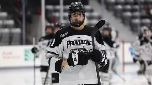 Women's ice hockey player Taylor Gilmour during a media timeout
