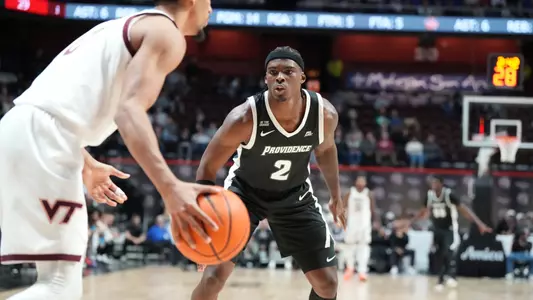 Jaylin Sellers Plays defense against Virginia Tech at Mohegan Sun