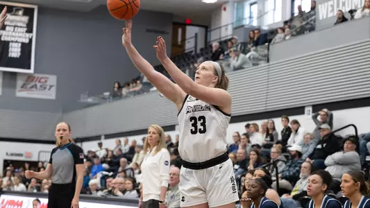 Emily Archibald shooting against Villanova February 23, 2025