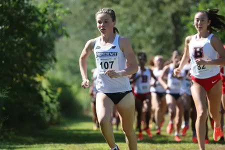 Niamh O'Mahoney running at the Friar invitational Cross Country meet on September 5th, 2025