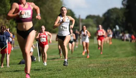 Lucia West running at the Friar invitational Cross Country meet on September 5th, 2025