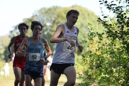 Daniel Prescott running during a 2025 cross country meet.