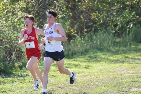 Elliott Pugh running during a 2025 cross country meet. 