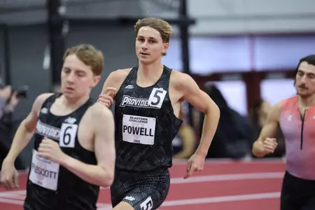 Zane Powell running on the track at the Harvard Beantown Challenge