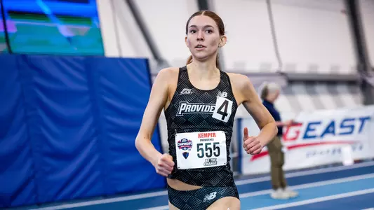Maggie Kemper running at the 2026 Big East Indoor Track Championships