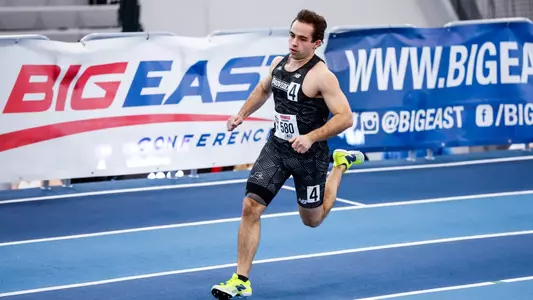 Nico Fanuele running at 2026 Big East Indoor Track Championships