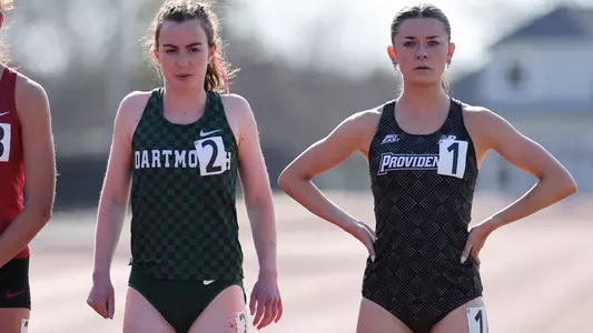 Kaelin McCaffrey lining up for 800 meter at Friar Invitational 